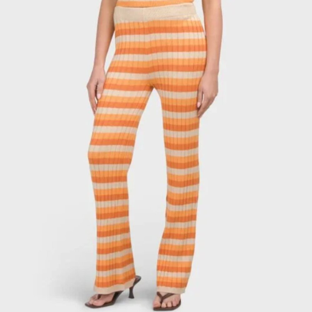 NWT Cloud Ten Orange Striped Knit Pants Size S